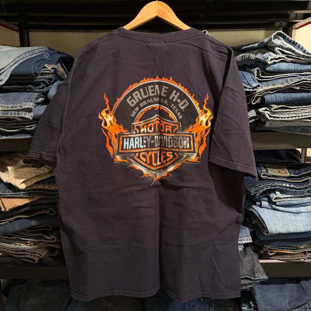 Harley-Davidson Navy Blue Graphic Pocket T-Shirt Sz XL